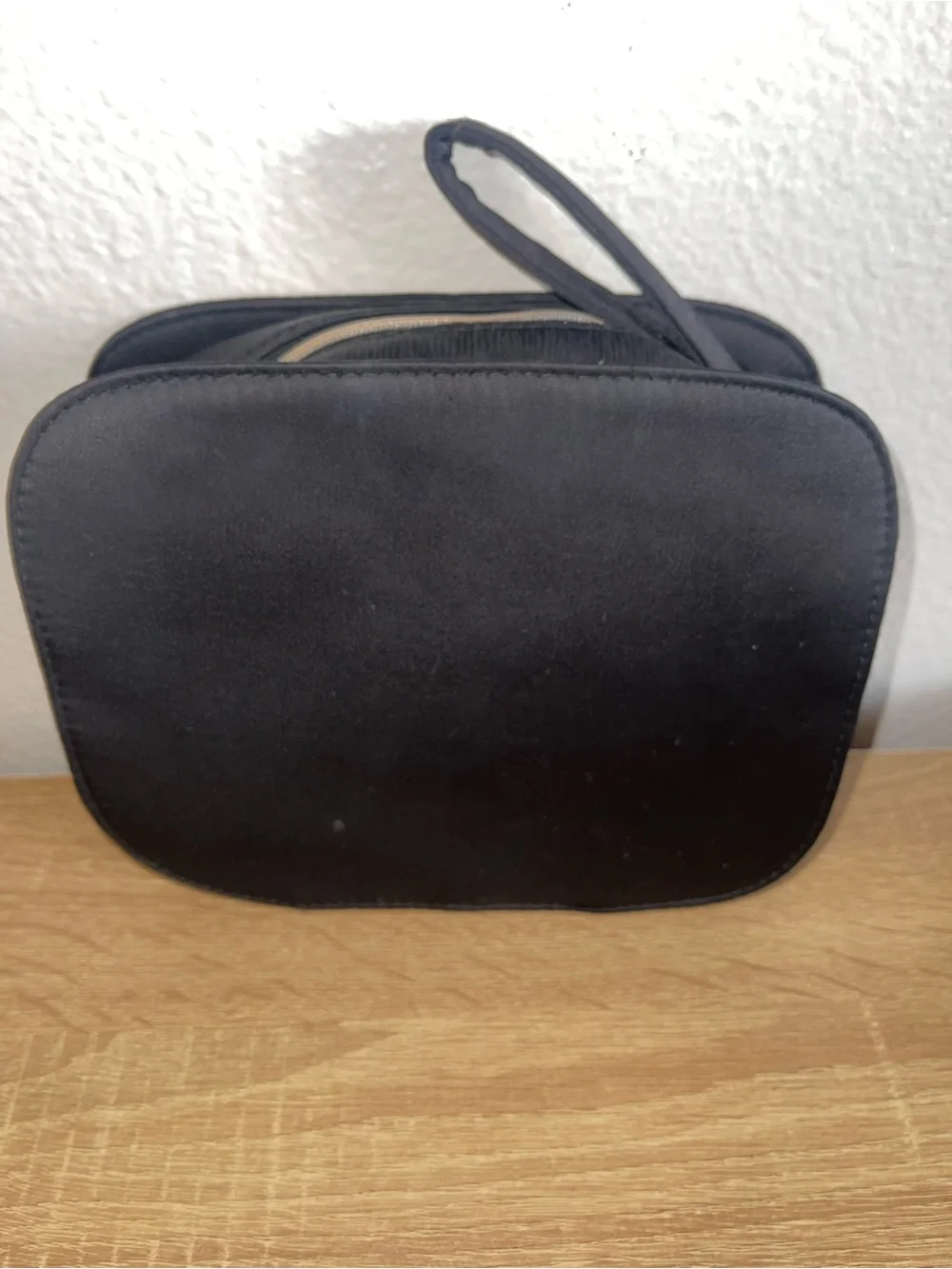 Giorgio Armani Beauty Black Satin Cosmetic Makeup Bag Pouch